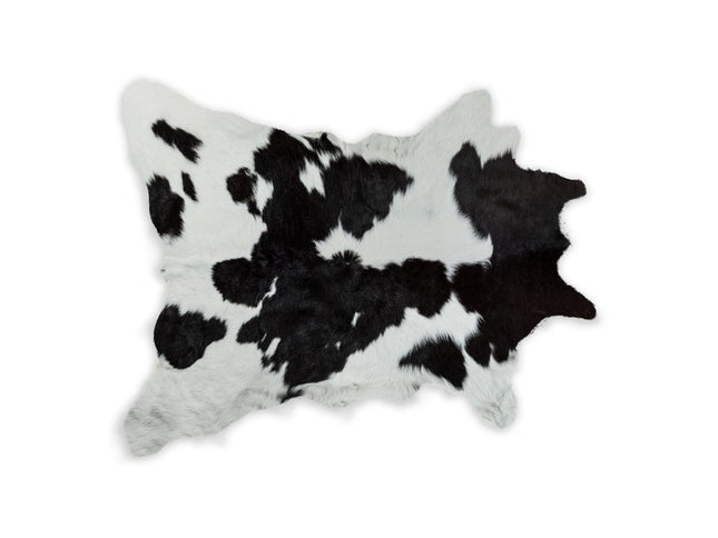 2' X 3' Black And White Cowhide Abstract Hand Woven Area Rug