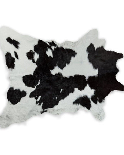 2' X 3' Black And White Cowhide Abstract Hand Woven Area Rug