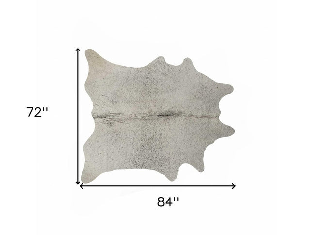 6' X 7' Gray Cowhide Hand Tufted Area Rug