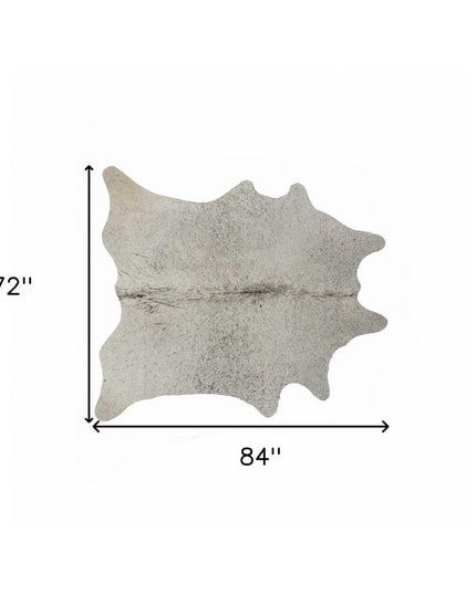 6' X 7' Gray Cowhide Hand Tufted Area Rug