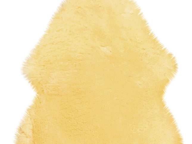 2' X 3' Cream Genuine Sheepskin Animal Print Shag Area Rug