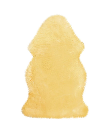 2' X 3' Cream Genuine Sheepskin Animal Print Shag Area Rug