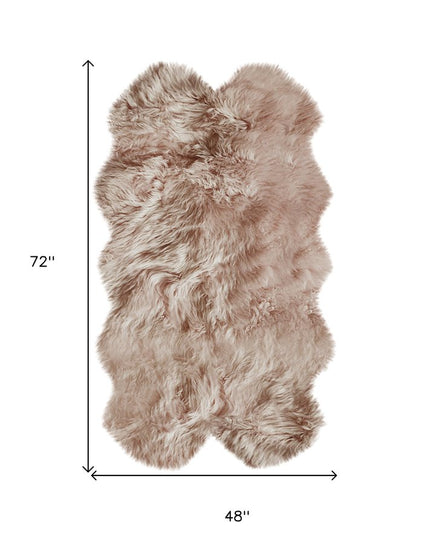 4' X 6' Gray Genuine Sheepskin Handmade Area Rug