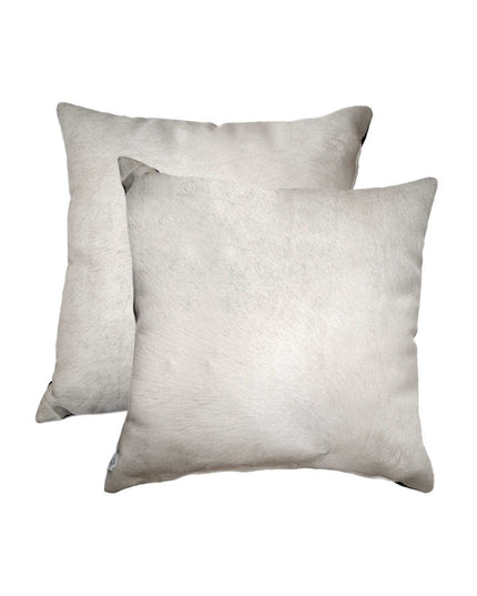 Set of Two 18" Chocolate And Gold Cowhide Throw Pillows