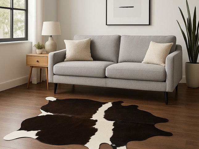 5' X 7' Black And White Cowhide Area Rug