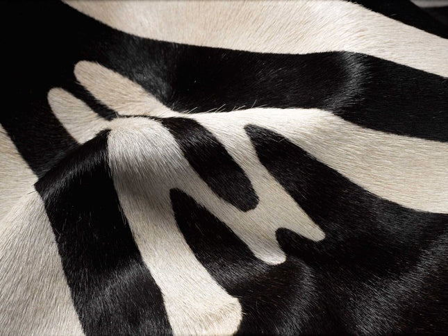 5' X 7' Zebra Stripe Black And White Natural Cowhide Area Rug