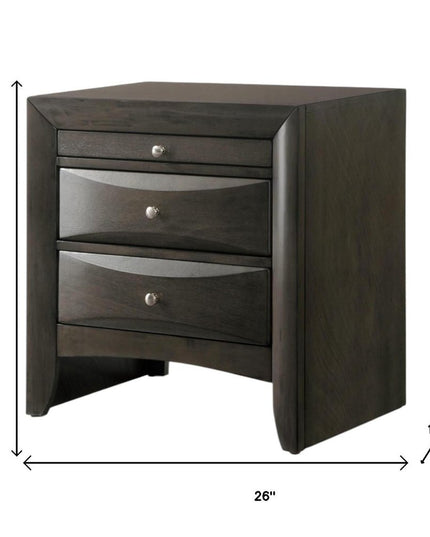 25" Solid Wood Two Drawer Nightstand