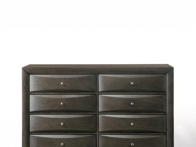 32" Gray Wood Five Drawer Dresser