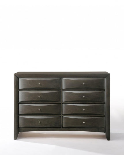 32" Gray Wood Five Drawer Dresser