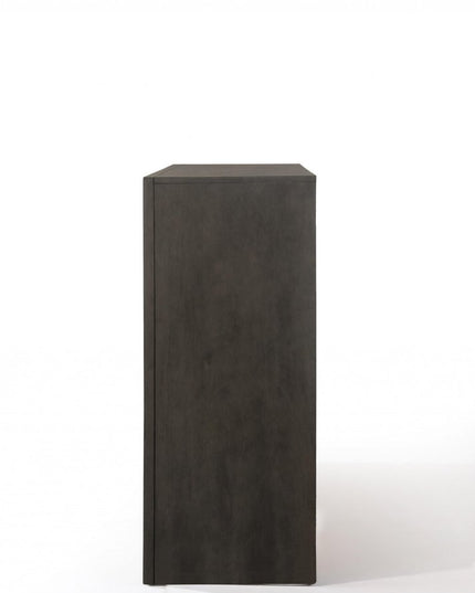 32" Gray Wood Five Drawer Dresser