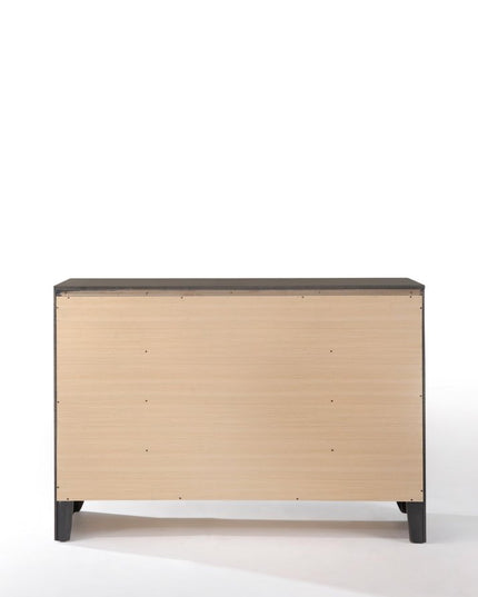 32" Gray Wood Five Drawer Dresser