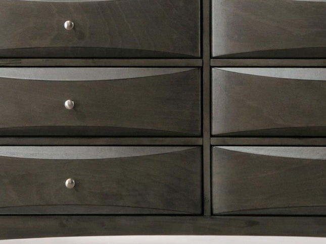 32" Gray Wood Five Drawer Dresser