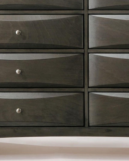 32" Gray Wood Five Drawer Dresser