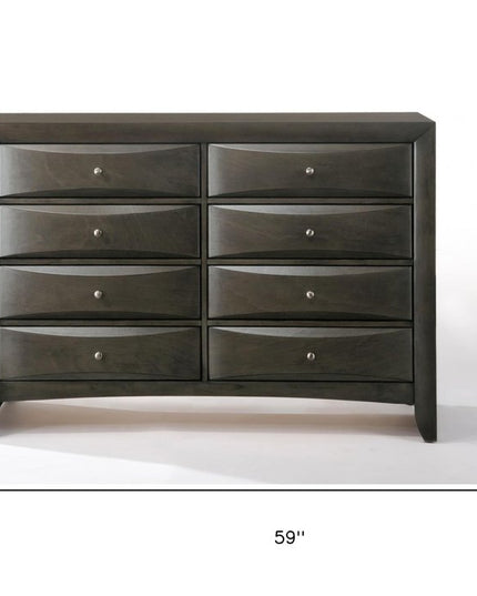 32" Gray Wood Five Drawer Dresser