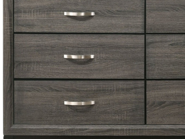 31" Gray Wood Five Drawer Dresser