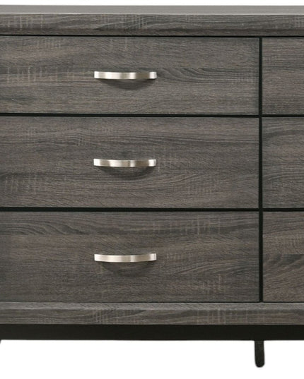 31" Gray Wood Five Drawer Dresser