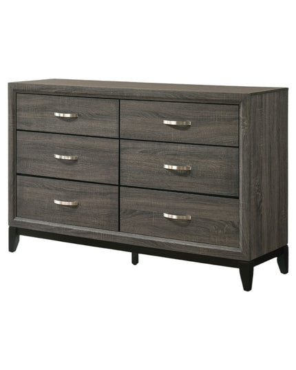 31" Gray Wood Five Drawer Dresser