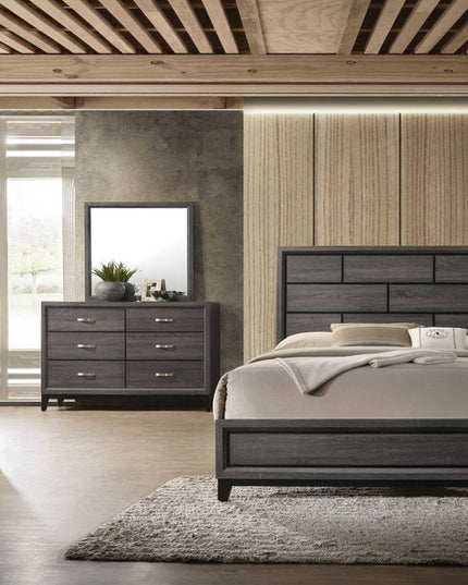 31" Gray Wood Five Drawer Dresser