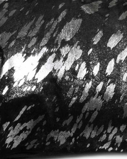 12" X 20" Black and Silver Cowhide Throw Pillow