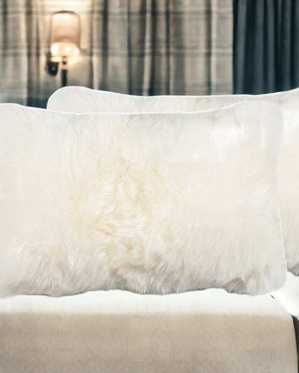 Set of Two 12" X 20" Natural Cowhide Throw Pillow