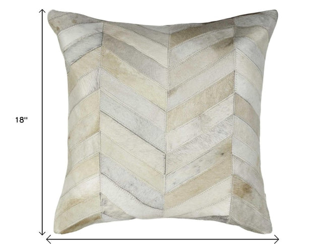 Set of Two Natural Cowhide Throw Pillow