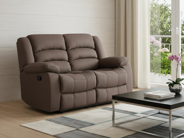 60" Brown Microfiber Manual Reclining Loveseat