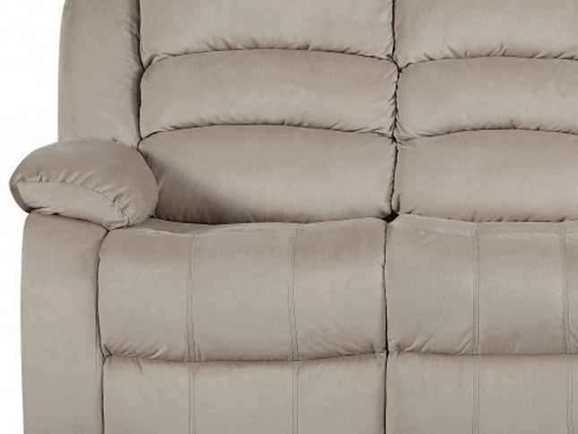 40" Contemporary Beige Fabric Sofa