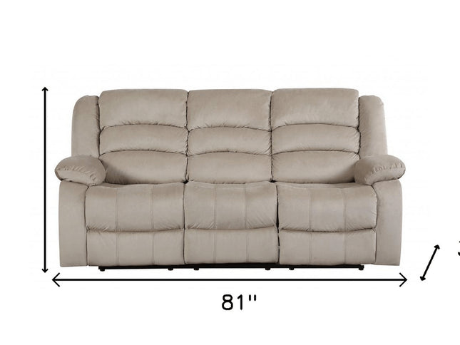 40" Contemporary Beige Fabric Sofa