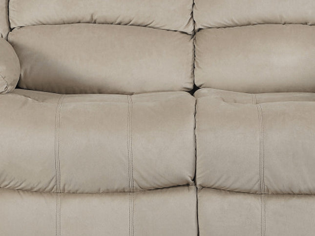 60" Beige Microfiber Manual Reclining Loveseat