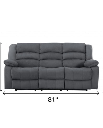 40" Contemporary Grey Fabric Sofa