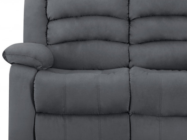 60" Gray Microfiber Manual Reclining Loveseat