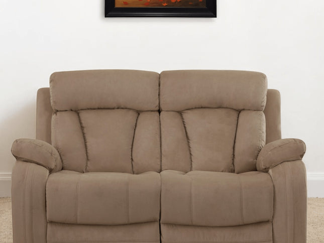 63" Beige Leather Match Recliner
