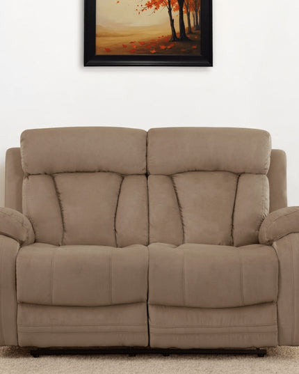63" Beige Leather Match Recliner