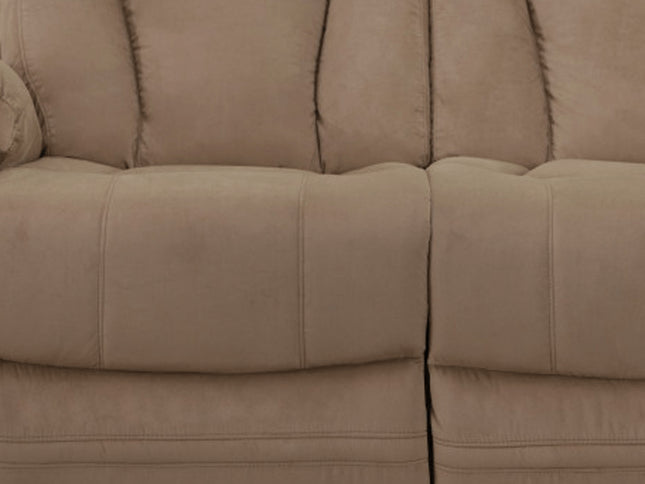 63" Beige Leather Match Recliner