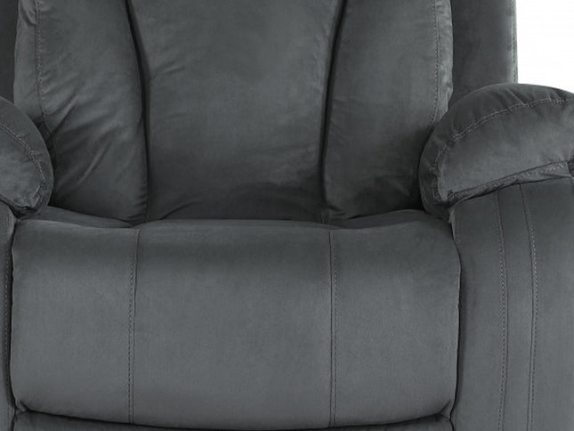 Three Piece Indoor Gray Microsuede Six Person Seating Set