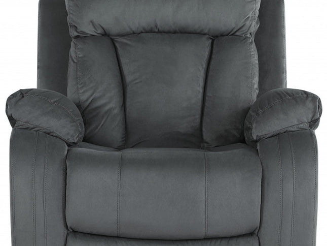 Three Piece Indoor Gray Microsuede Six Person Seating Set