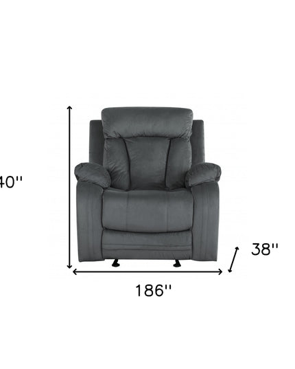 Three Piece Indoor Gray Microsuede Six Person Seating Set