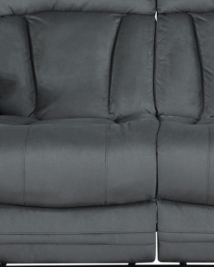 40" Modern Grey Fabric Loveseat