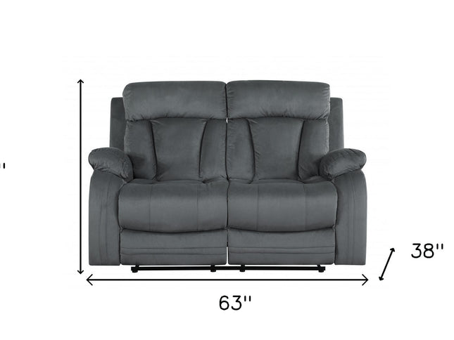 40" Modern Grey Fabric Loveseat