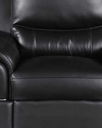 48" Black And Silver Leather Match Club Chair