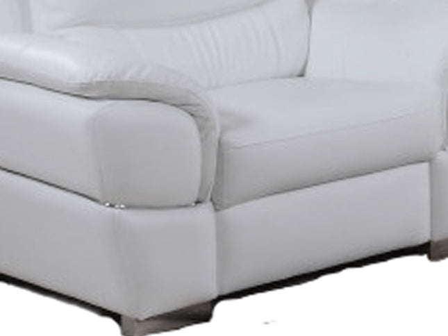 Three Piece Indoor White Genuine Leather Six Person Seating Set
