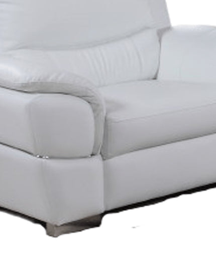Three Piece Indoor White Genuine Leather Six Person Seating Set