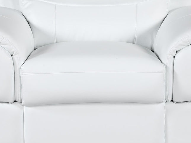 48" White And Silver Leather Match Club Chair