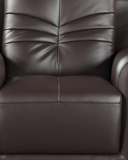 Leather Match Solid Color Flared Arms Club Chair Brown Legs