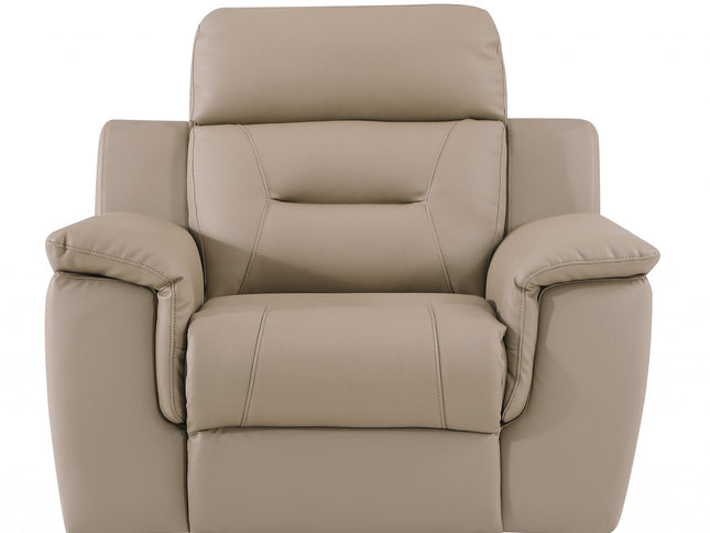 41" Beige Fascinating Leather Reclining Chair