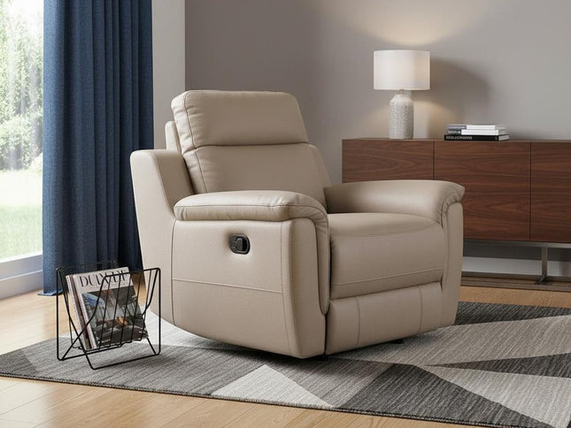 41" Beige Fascinating Leather Reclining Chair