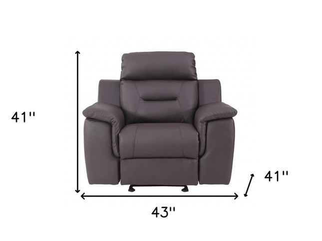41" Brown Fascinating Leather Reclining Chair