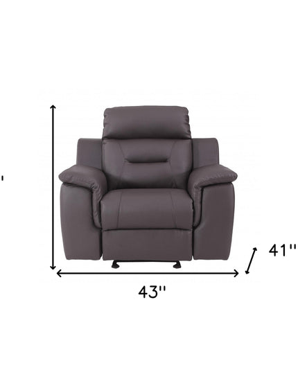 41" Brown Fascinating Leather Reclining Chair