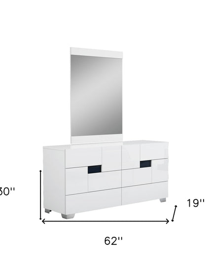30" Superb White High Gloss Dresser