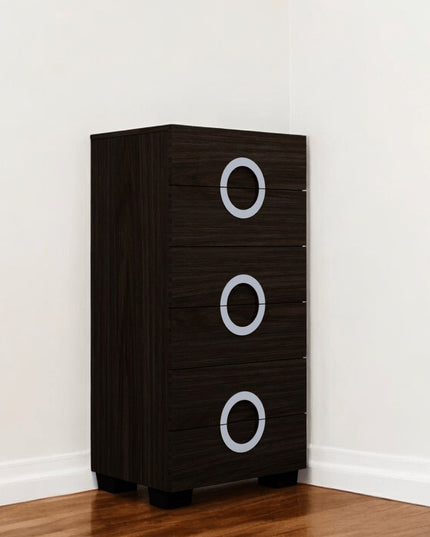 25" Brown Six Drawer Standard Chest